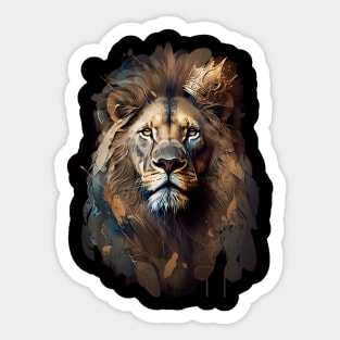 Royal Lion: Crowned Emperor of the Jungle Sticker